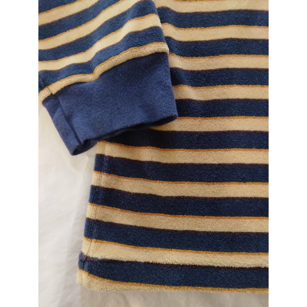 Vtg 60s 70s Mens Large Shirt Terry Cloth Striped Navy Disco Skate Surf JCPenney - Picture 3 of 11